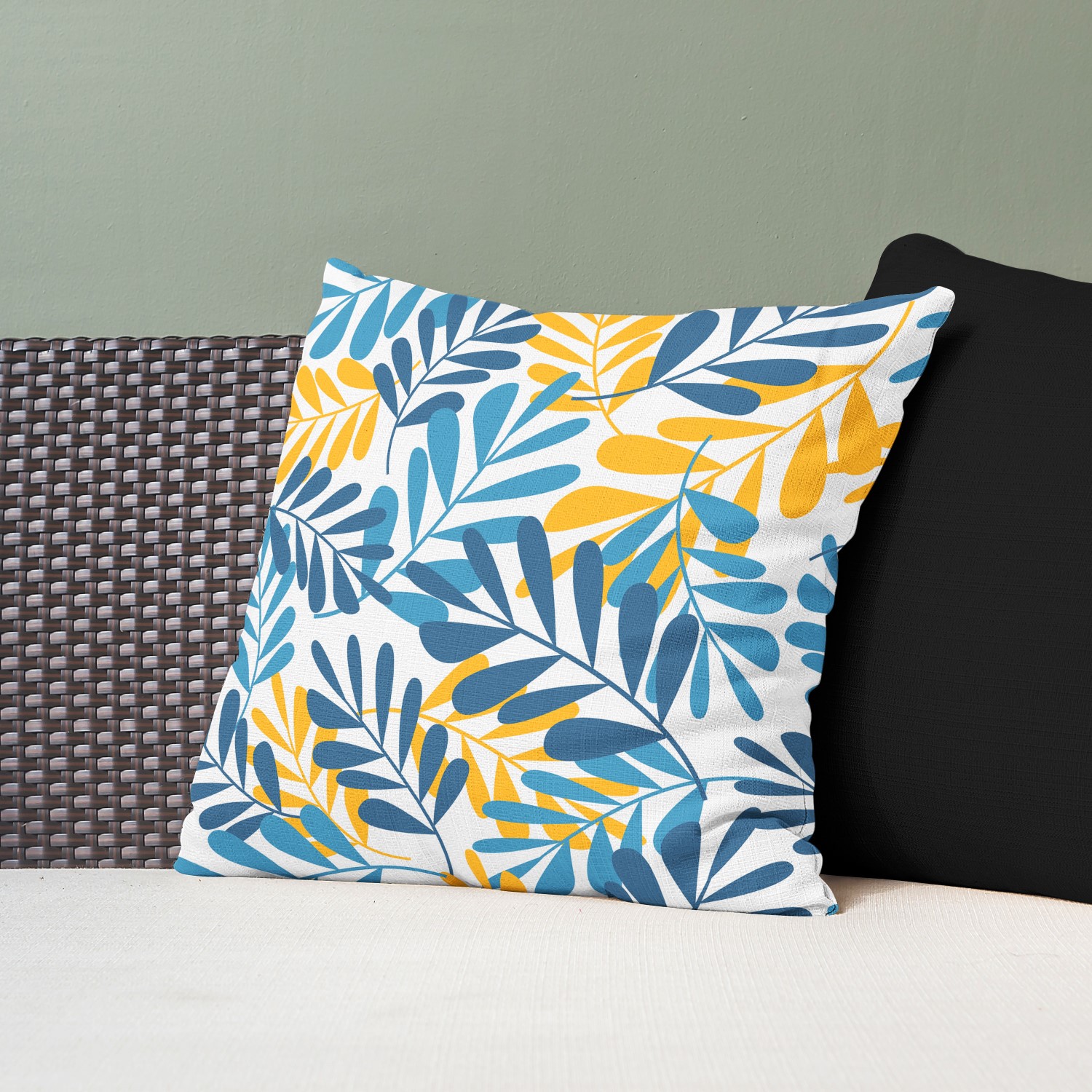 Red sofa with pillow and light lamp