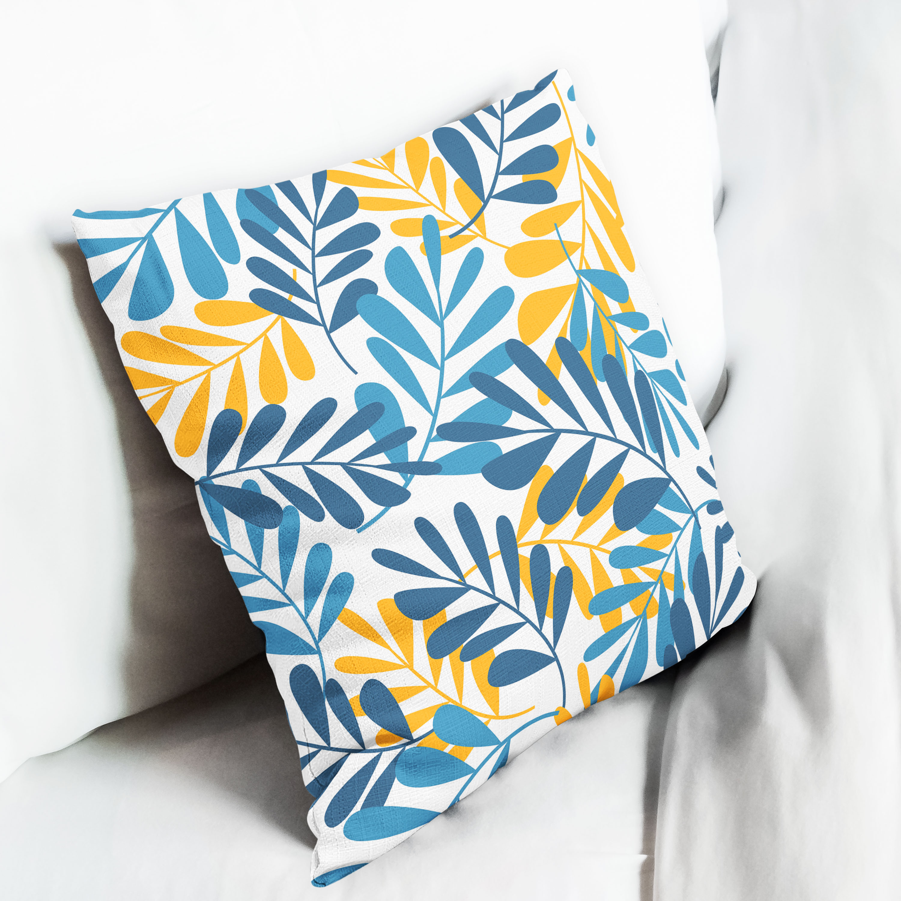 Red sofa with pillow and light lamp