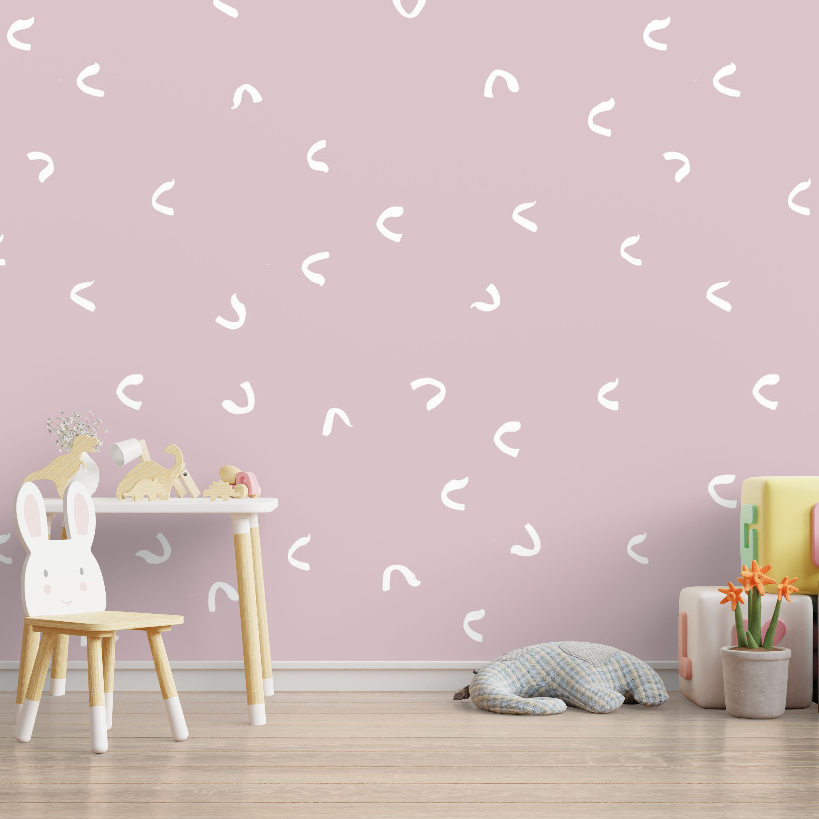 Mock up wall in the children's room in cream color wall backgrou