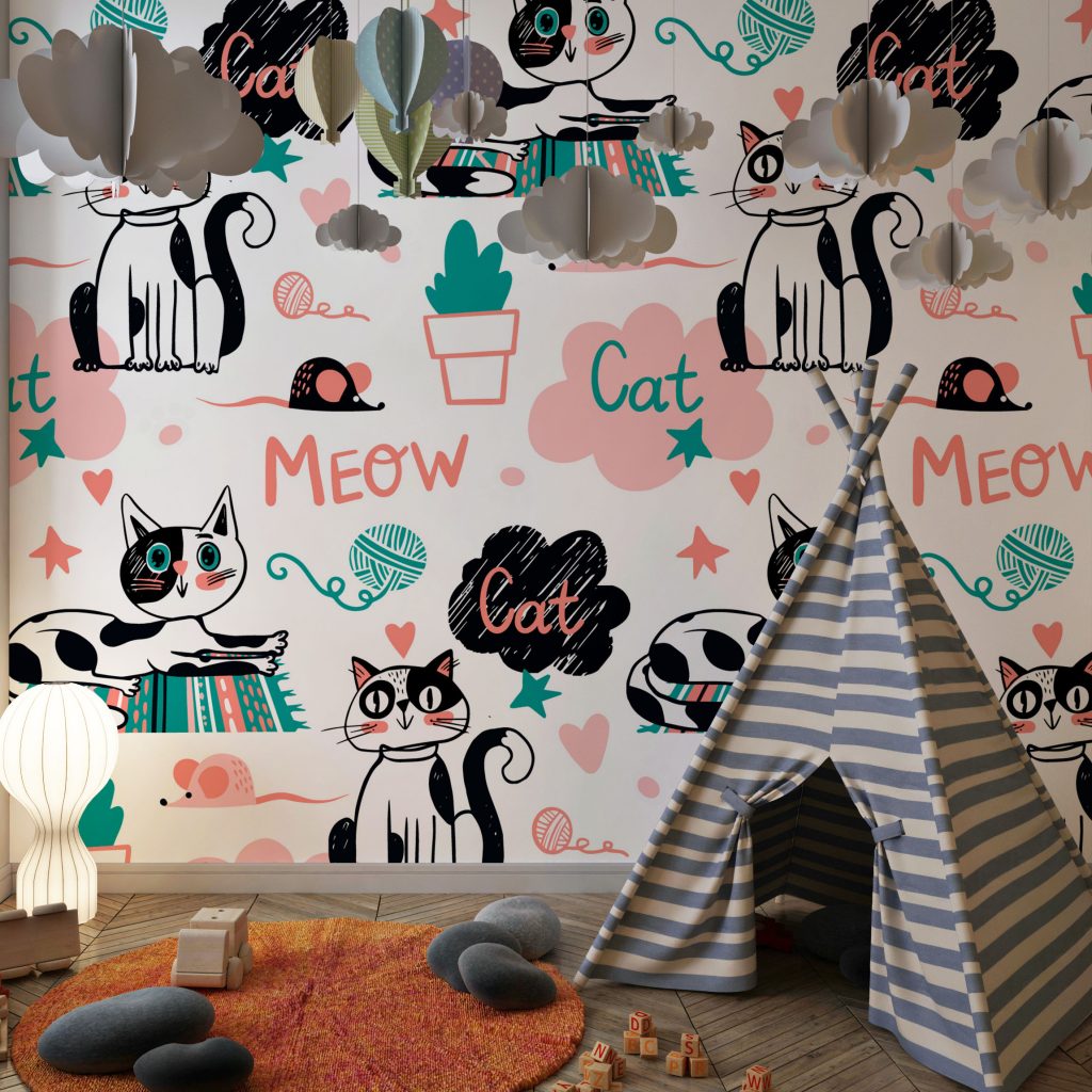 Cute black and pink cats