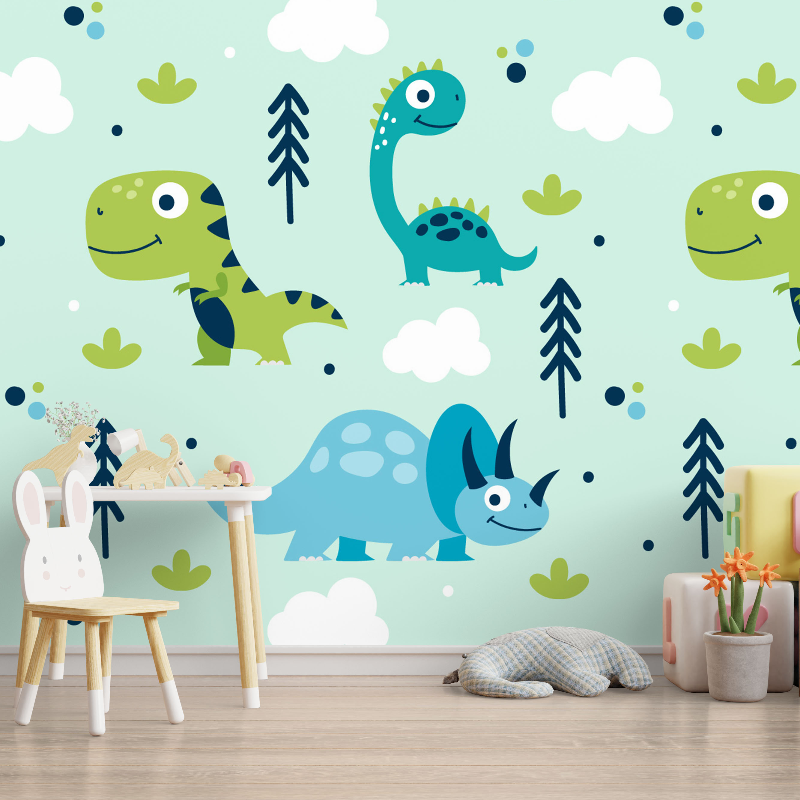 Mock up wall in the children's room in cream color wall backgrou