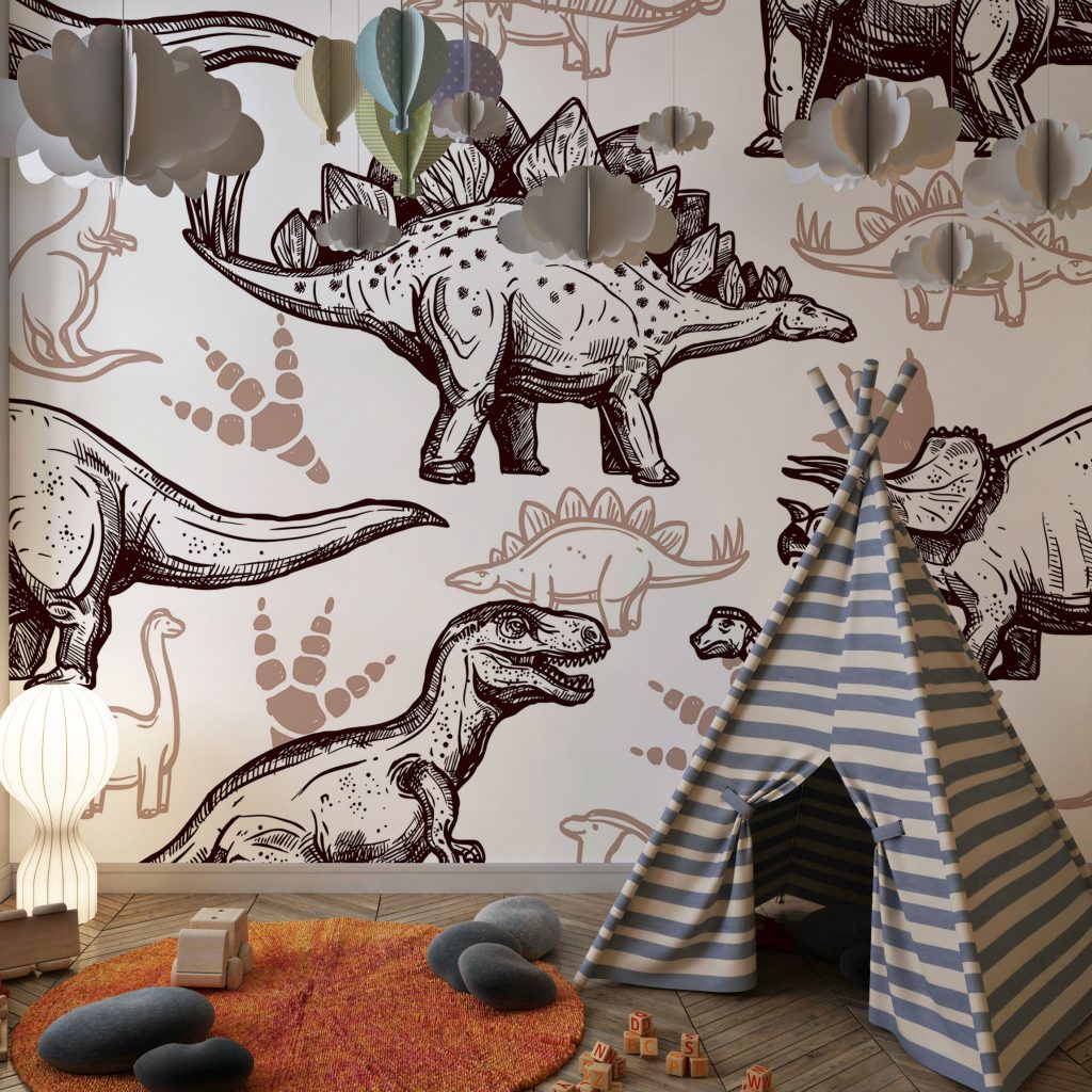 Prehistoric dinosaurs reptiles footprints