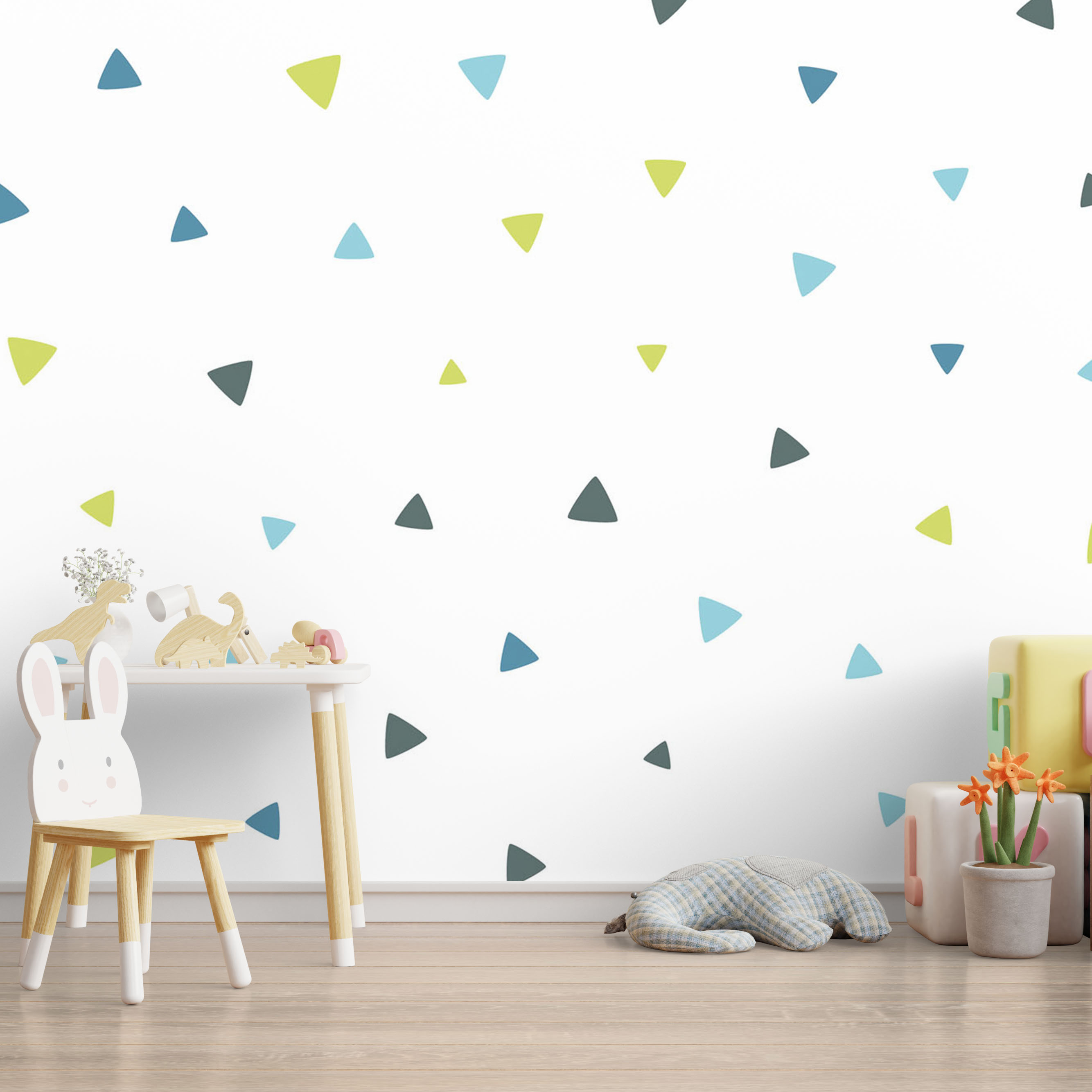 Mock up wall in the children's room in cream color wall backgrou