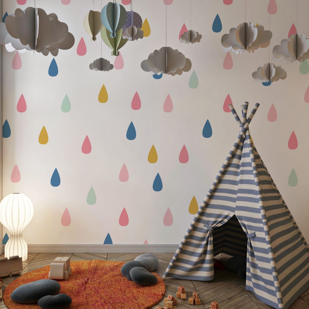 Cute seamless multicolor drops pattern