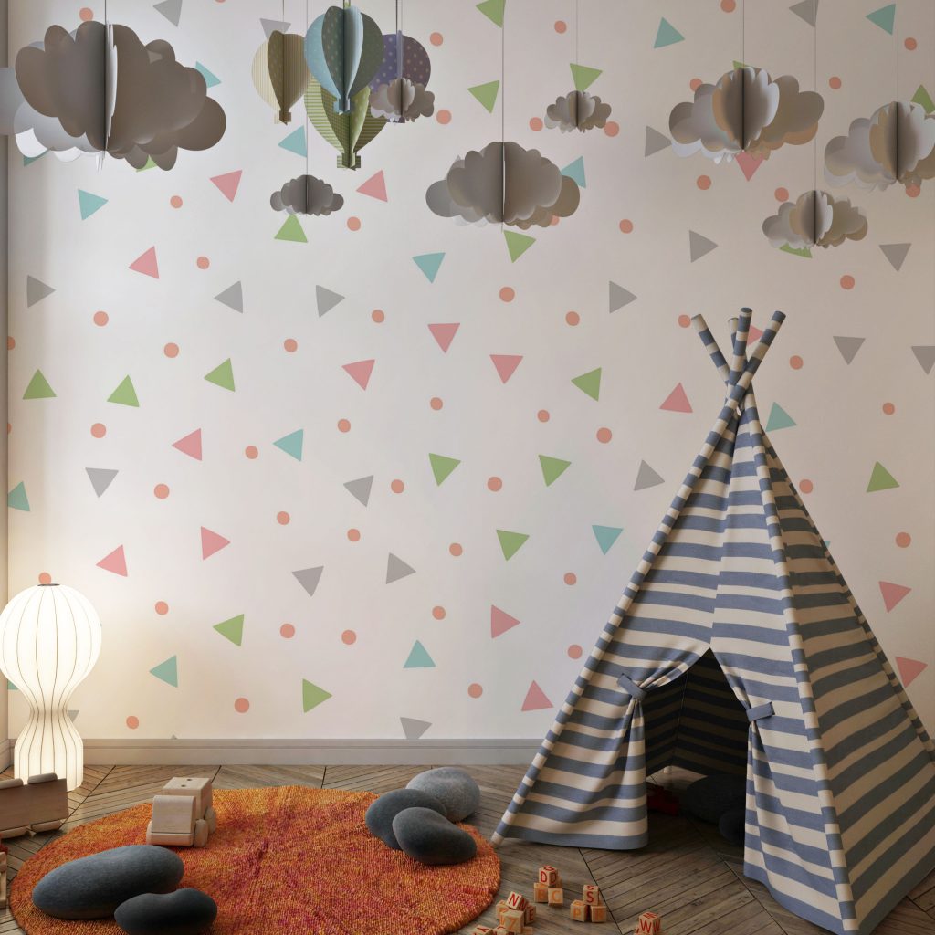 Cute seamless dots and traingles