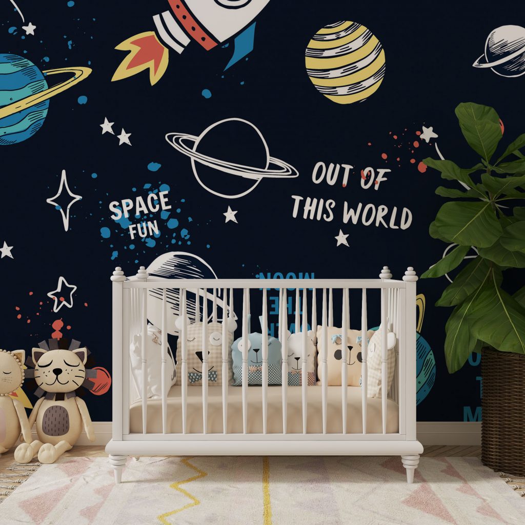 Kids Out of This World Space Wallpaper
