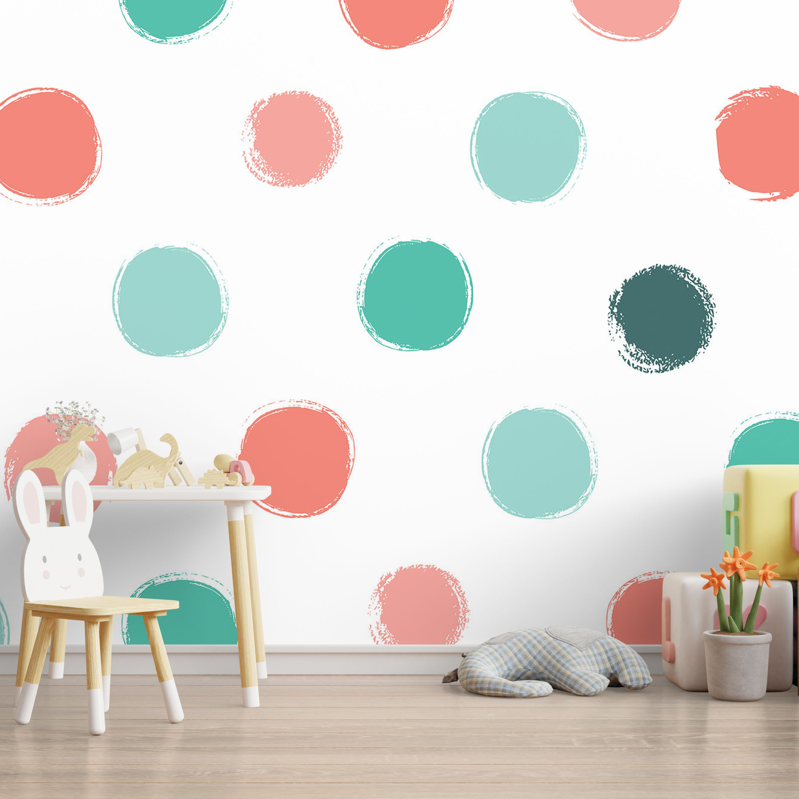 Mock up wall in the children's room in cream color wall backgrou