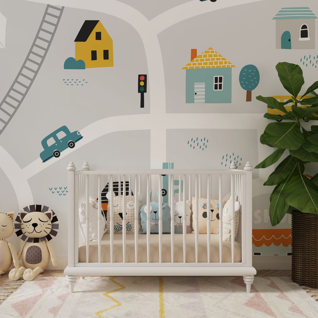 Kids Town Map and Cars Wallpaper