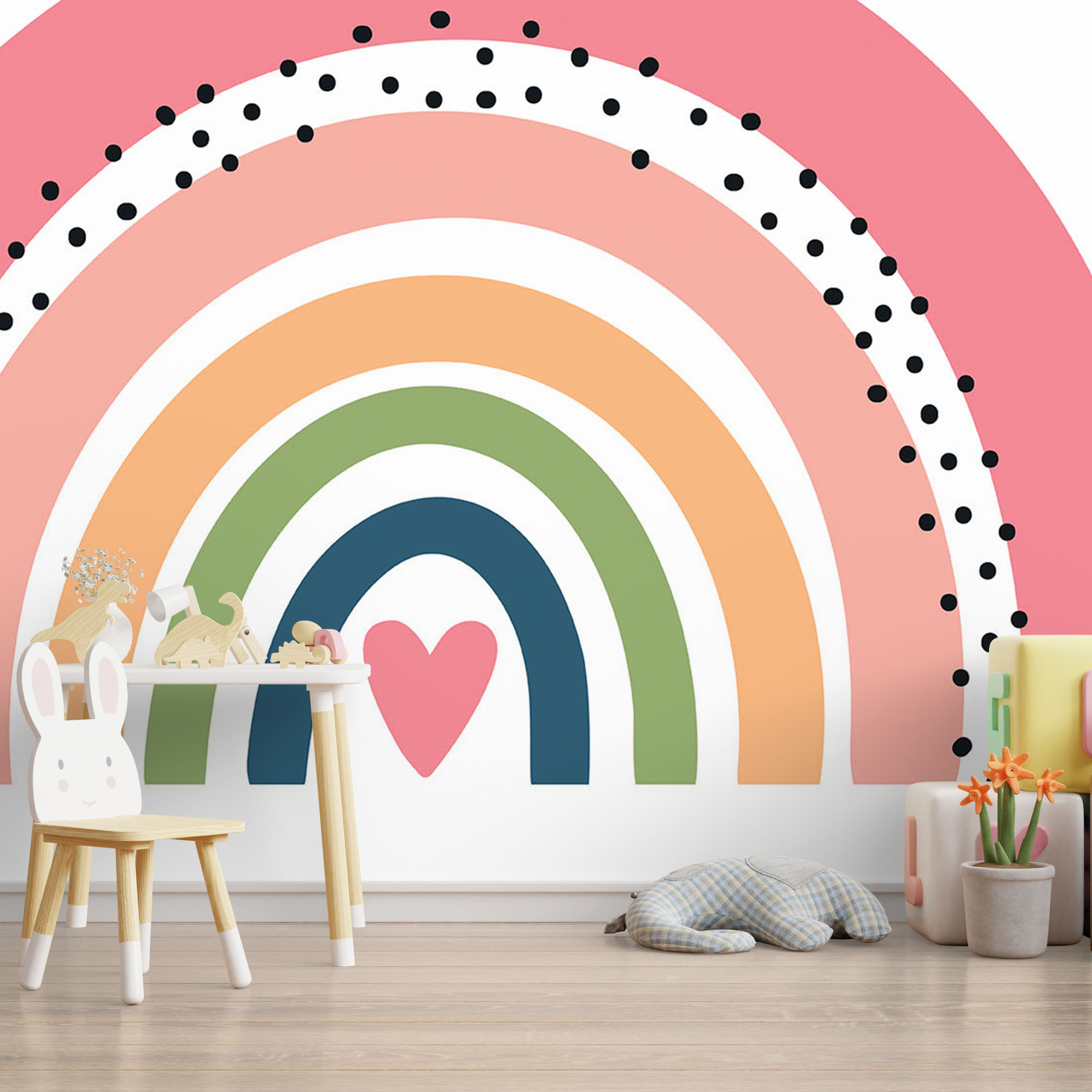 Mock up wall in the children's room in cream color wall backgrou