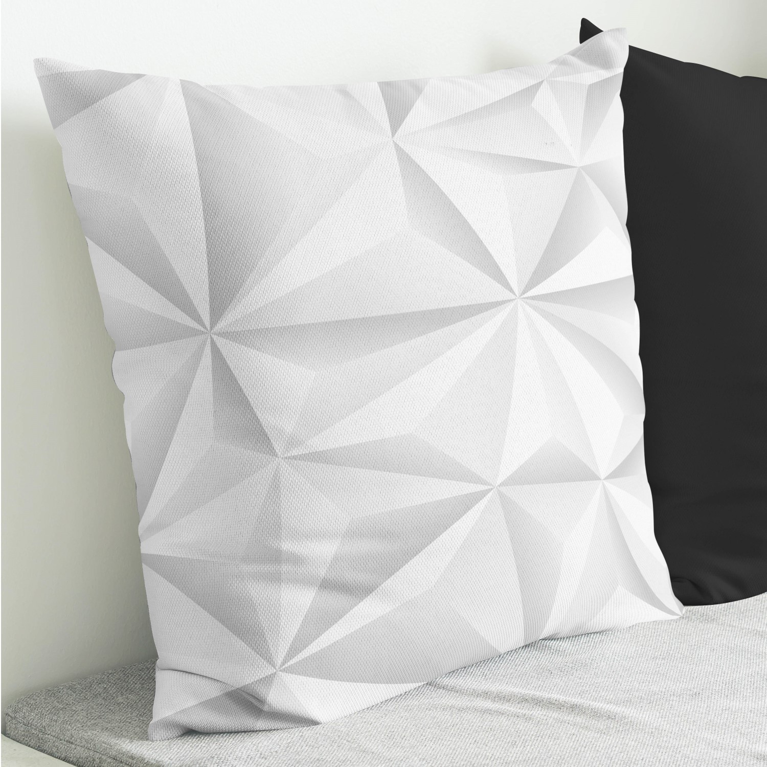 Red sofa with pillow and light lamp