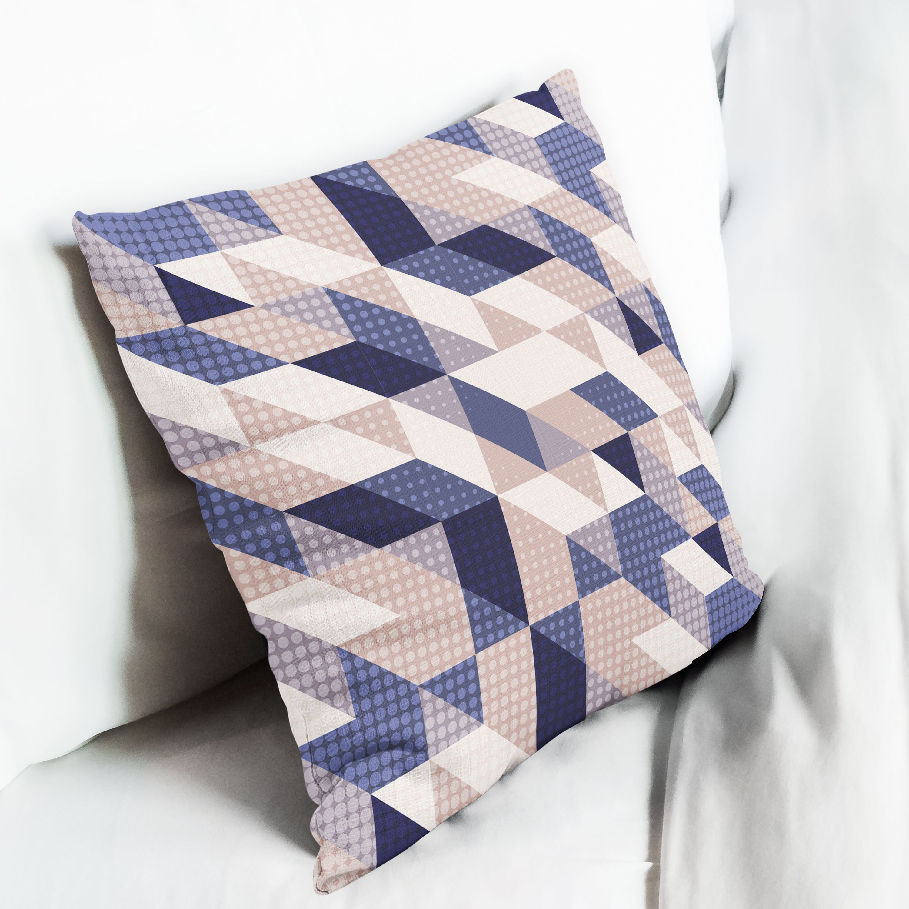 Red sofa with pillow and light lamp