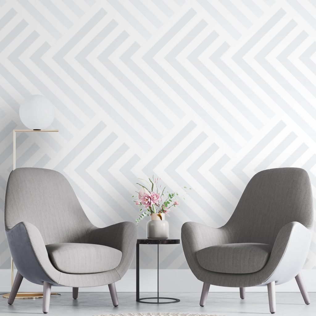 Light Gray geometric  - Mural Wallpaper, PVC Free, Non-Toxic