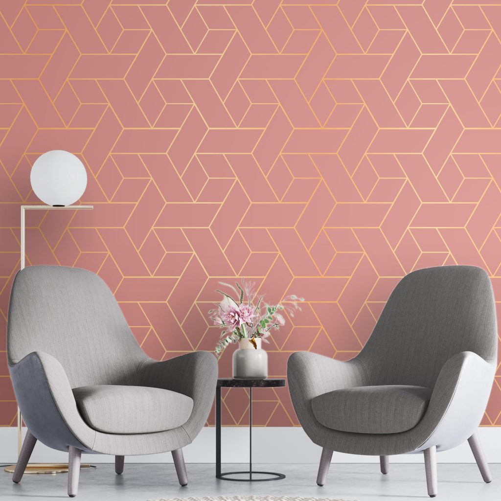 Structured lines Geometric - Mural Wallpaper, PVC Free, Non-Toxic
