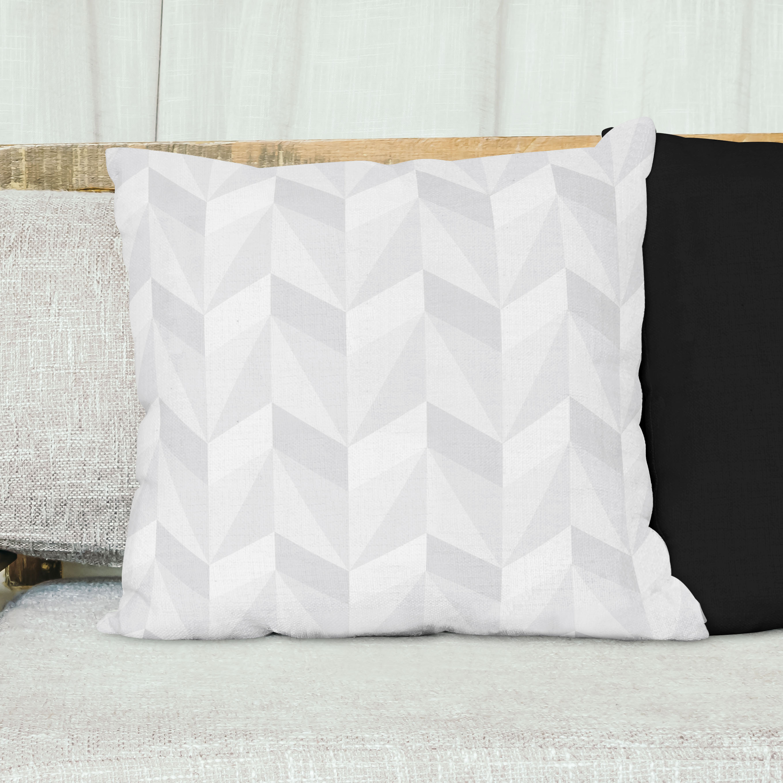 Red sofa with pillow and light lamp