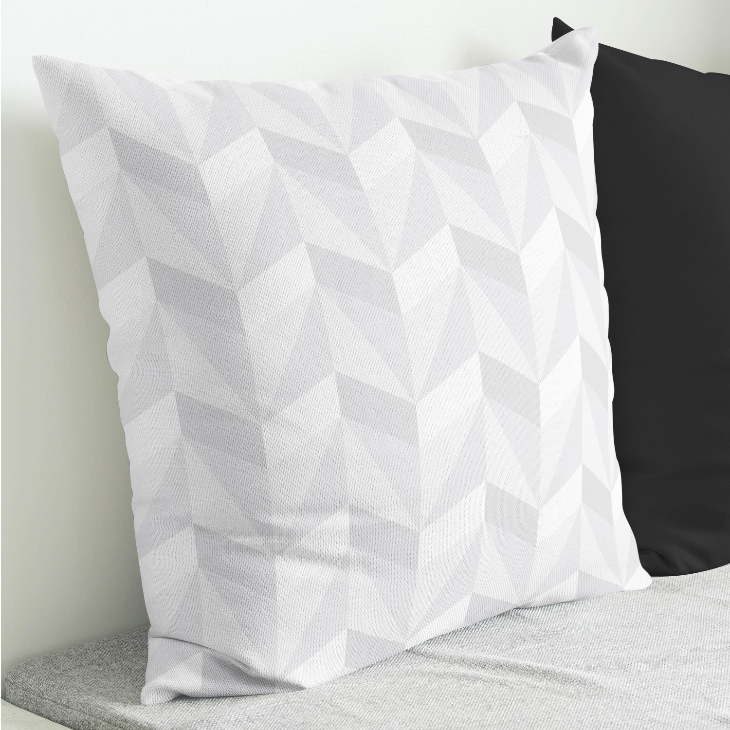 Red sofa with pillow and light lamp