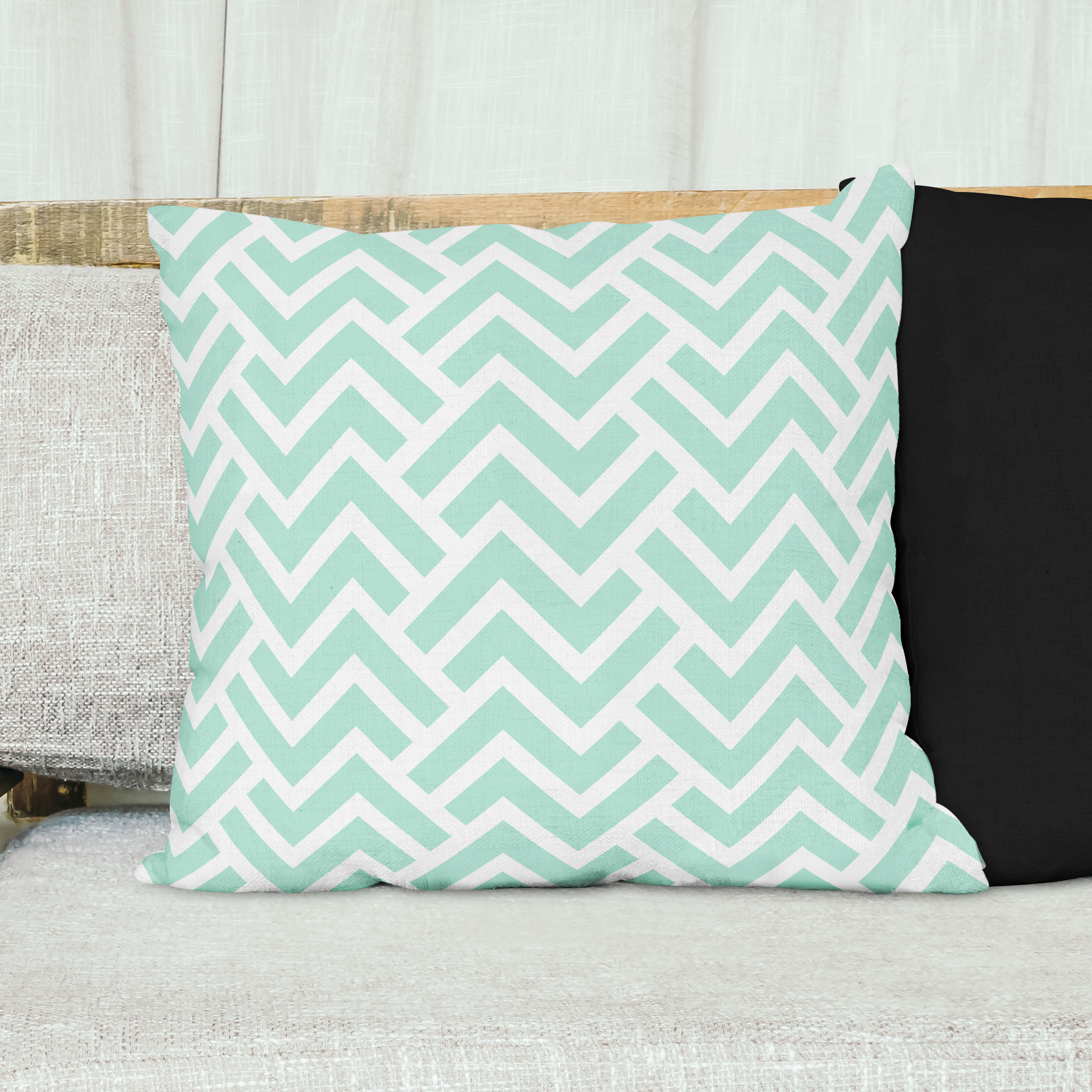 Red sofa with pillow and light lamp