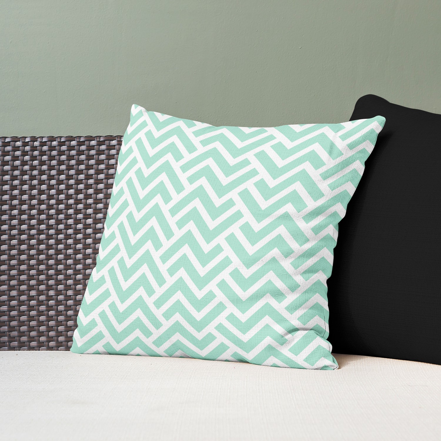 Red sofa with pillow and light lamp