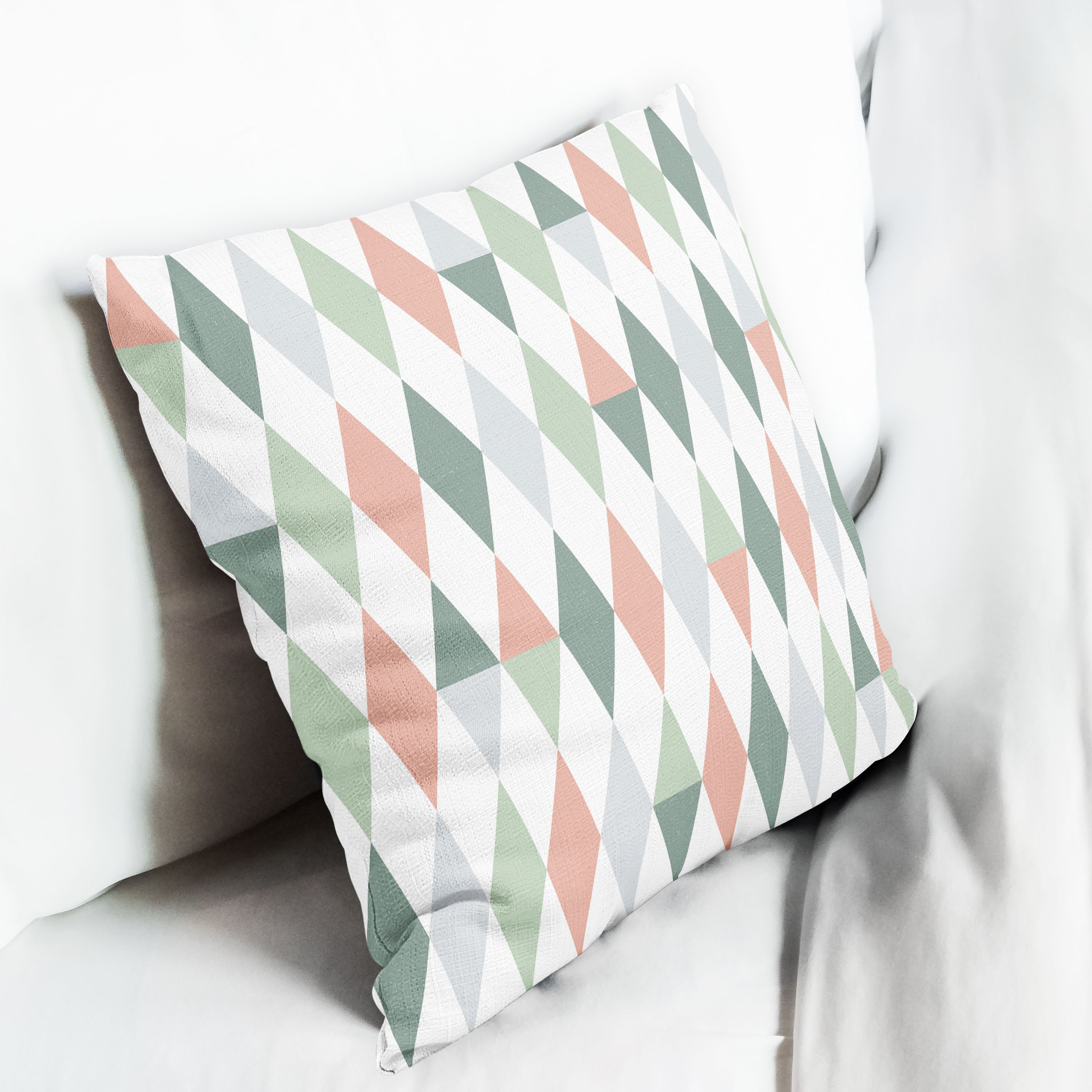 Red sofa with pillow and light lamp