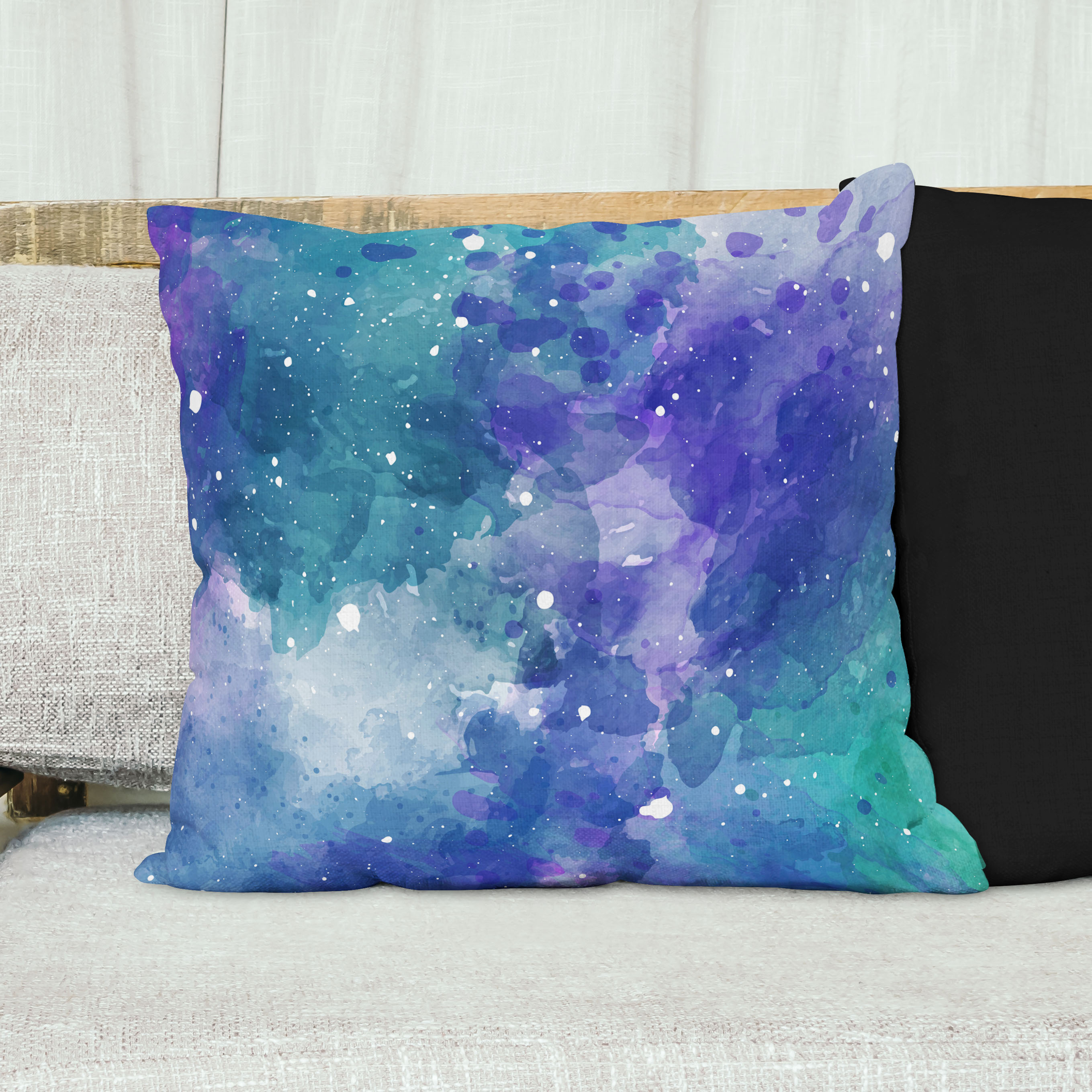 Red sofa with pillow and light lamp