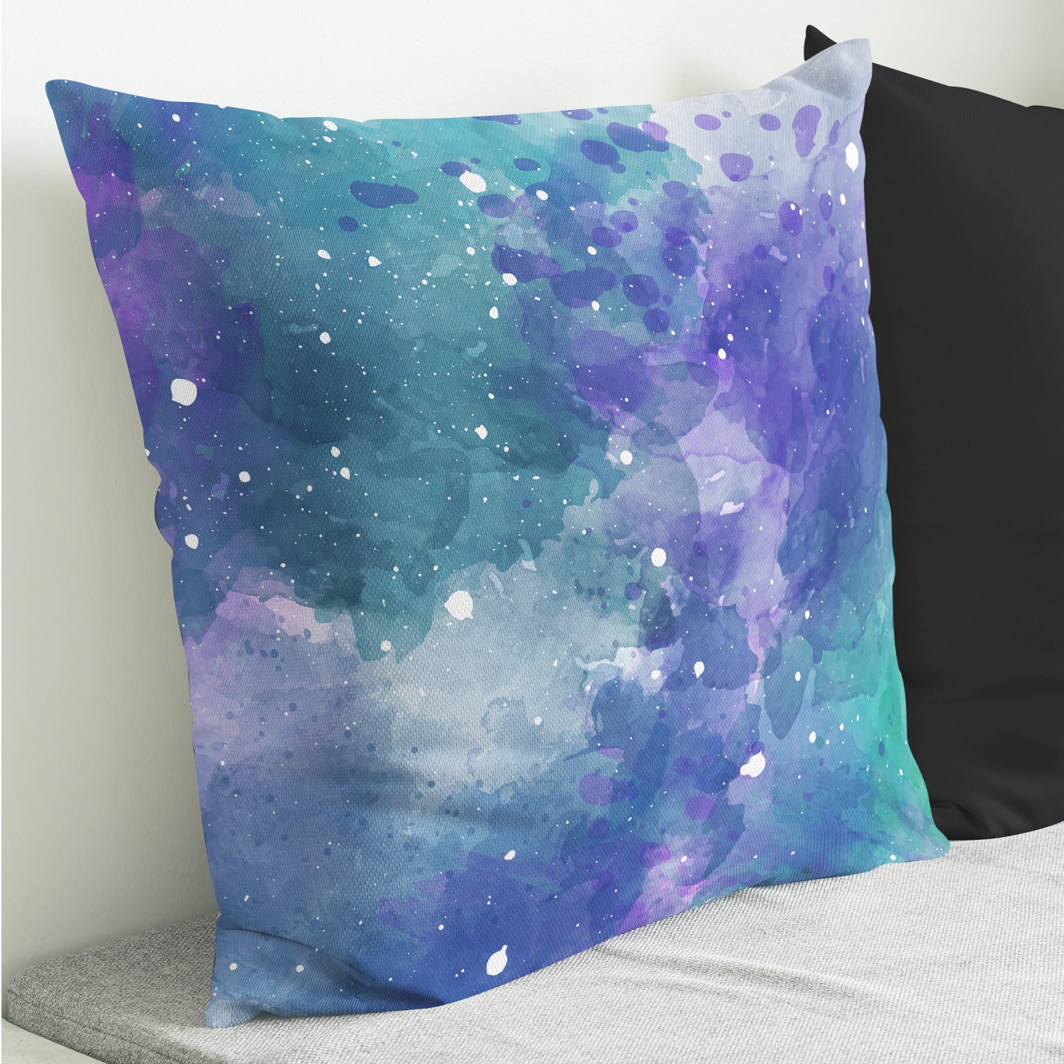 Red sofa with pillow and light lamp