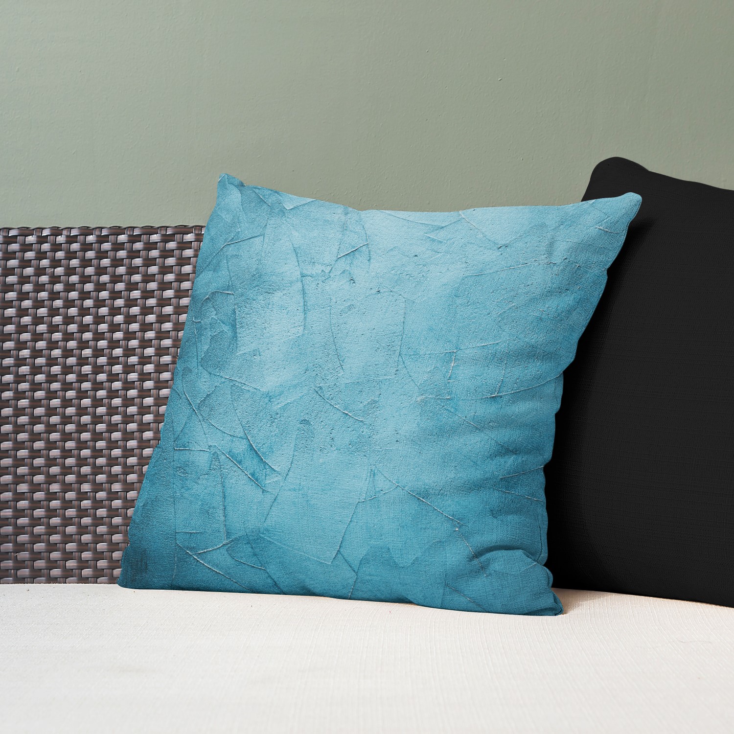 Red sofa with pillow and light lamp