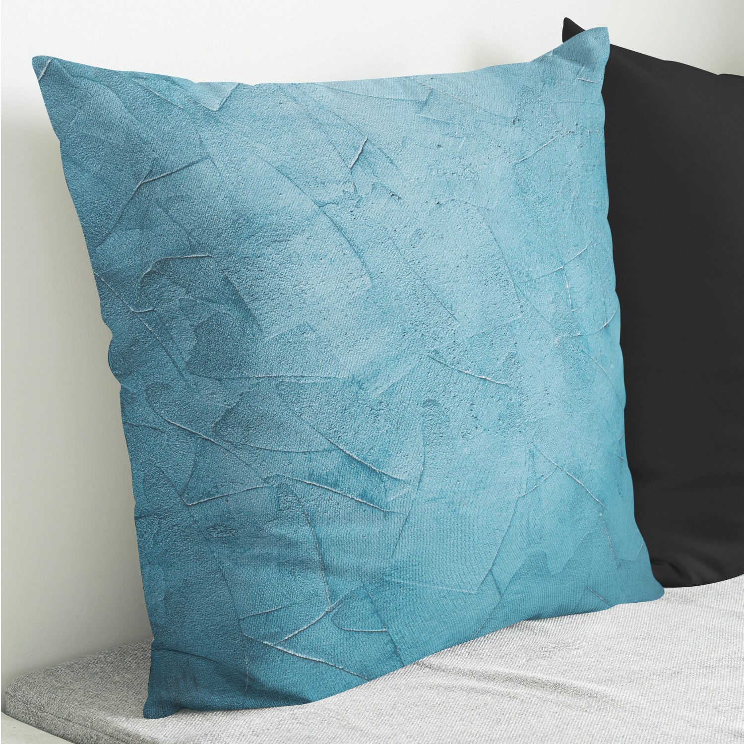 Red sofa with pillow and light lamp