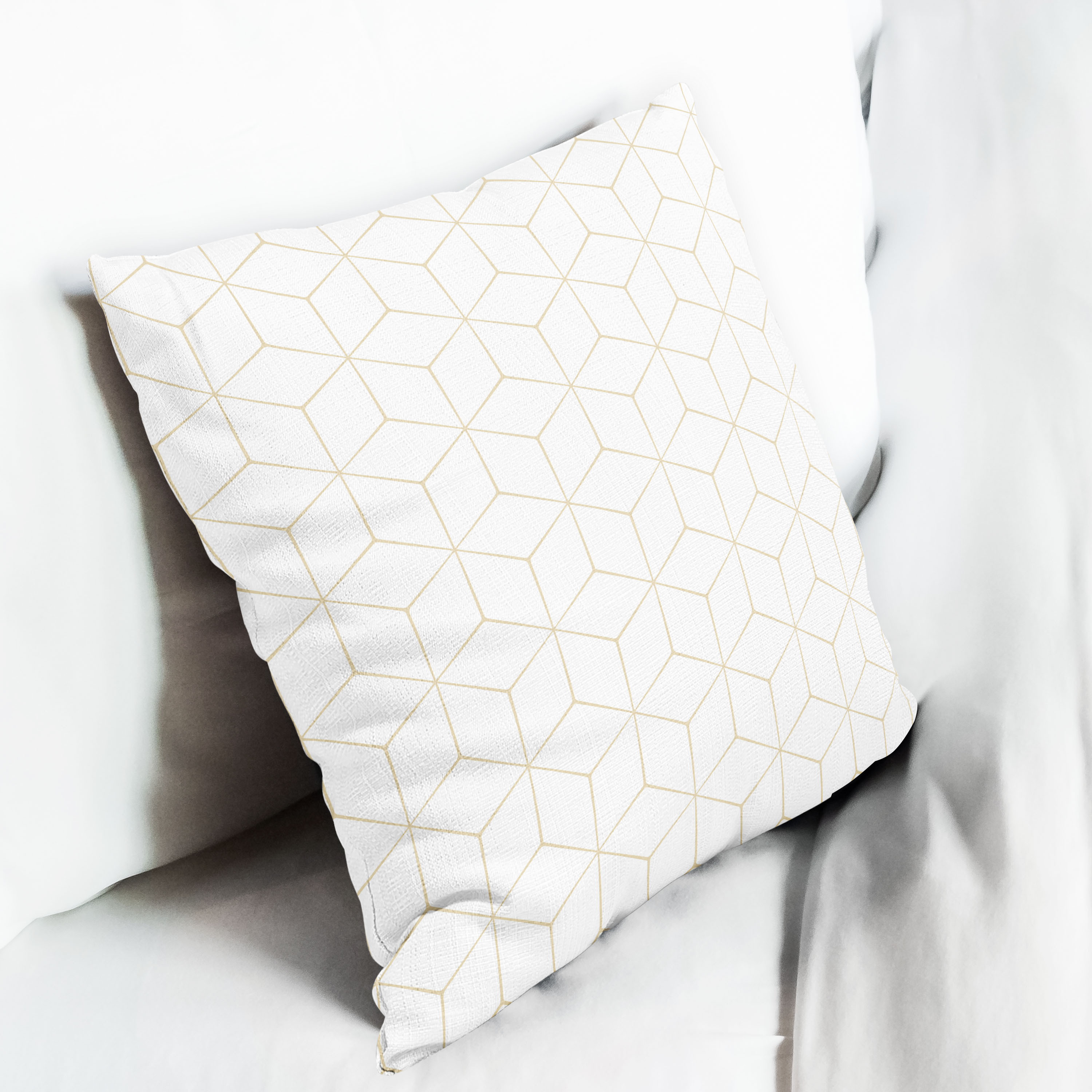 Red sofa with pillow and light lamp