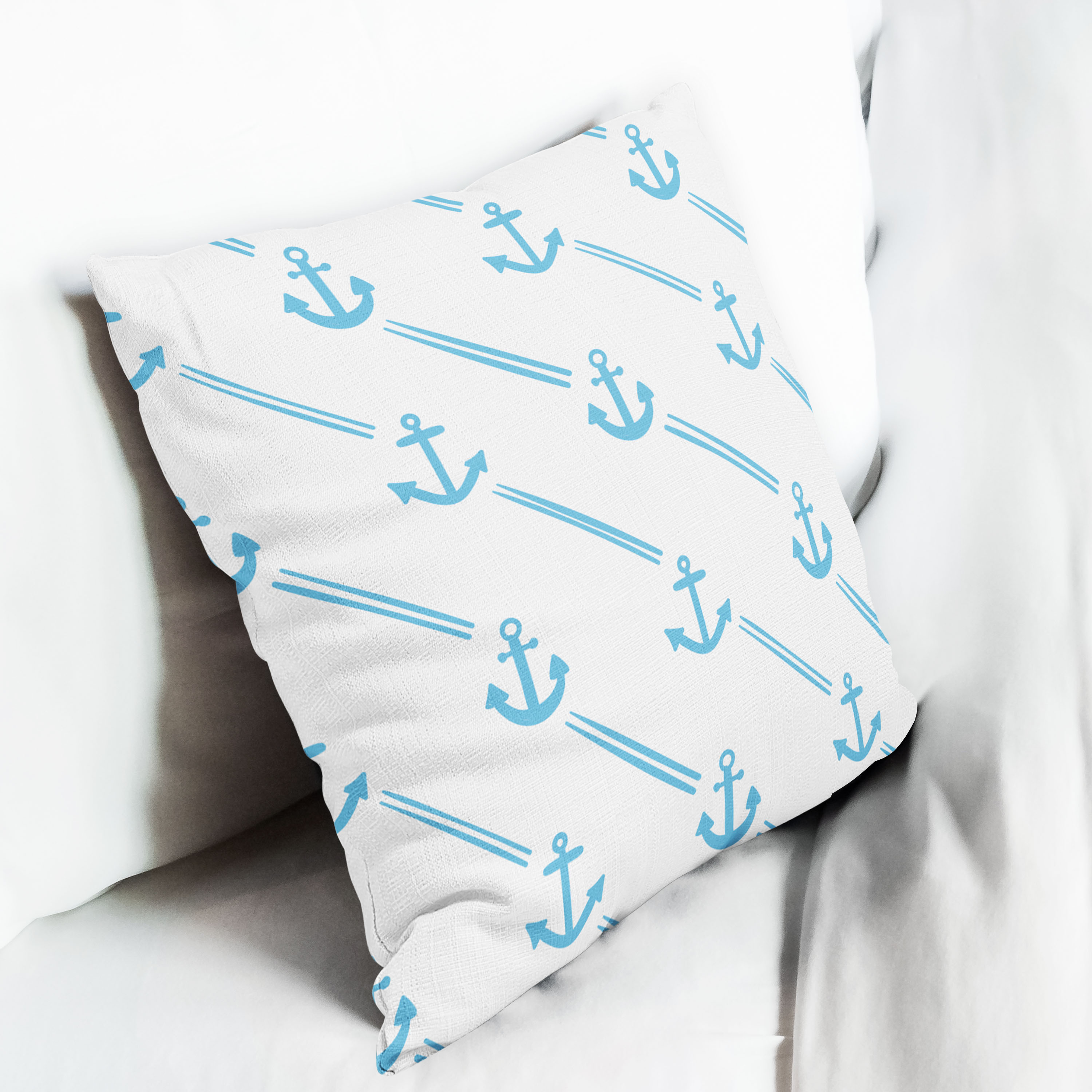 Red sofa with pillow and light lamp