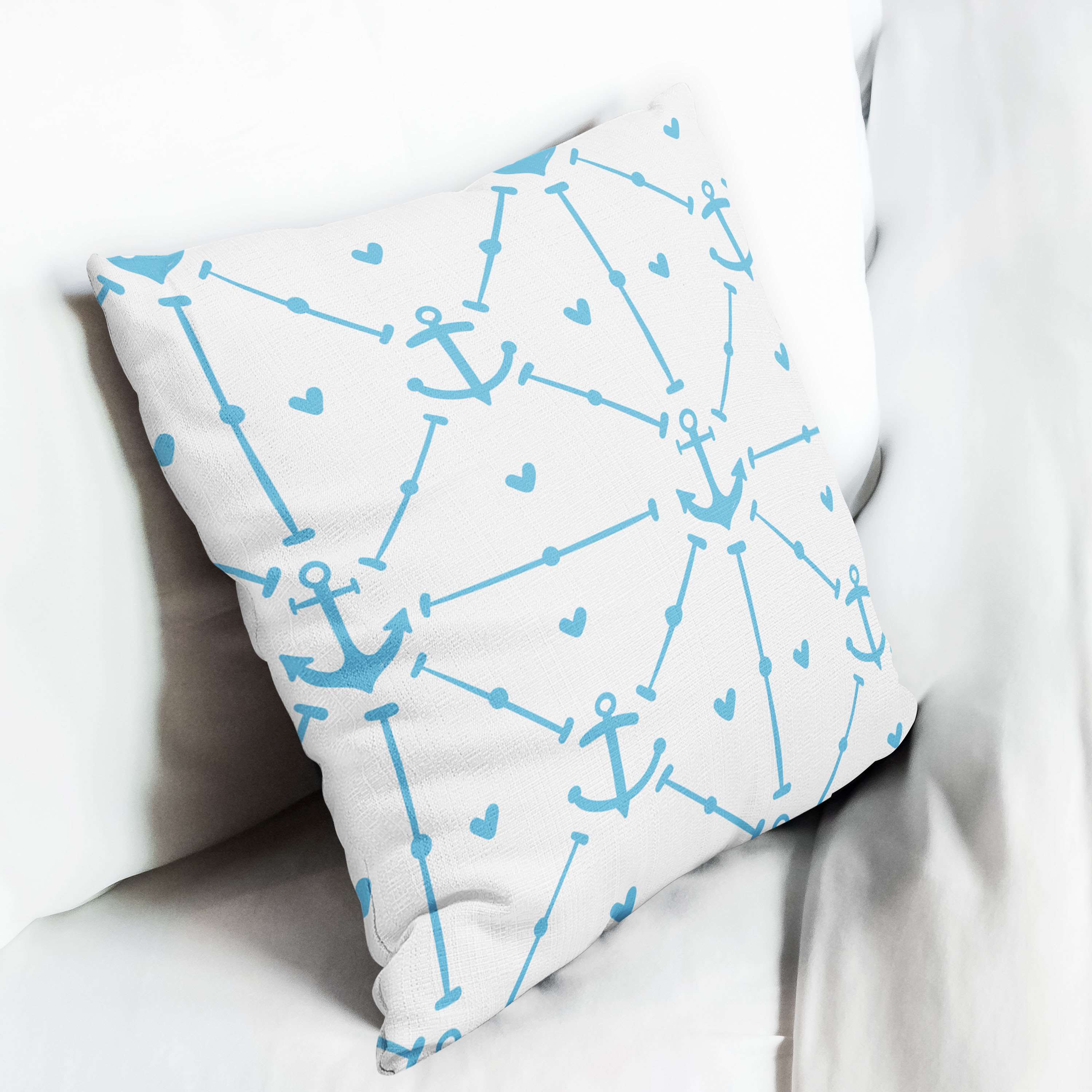 Red sofa with pillow and light lamp