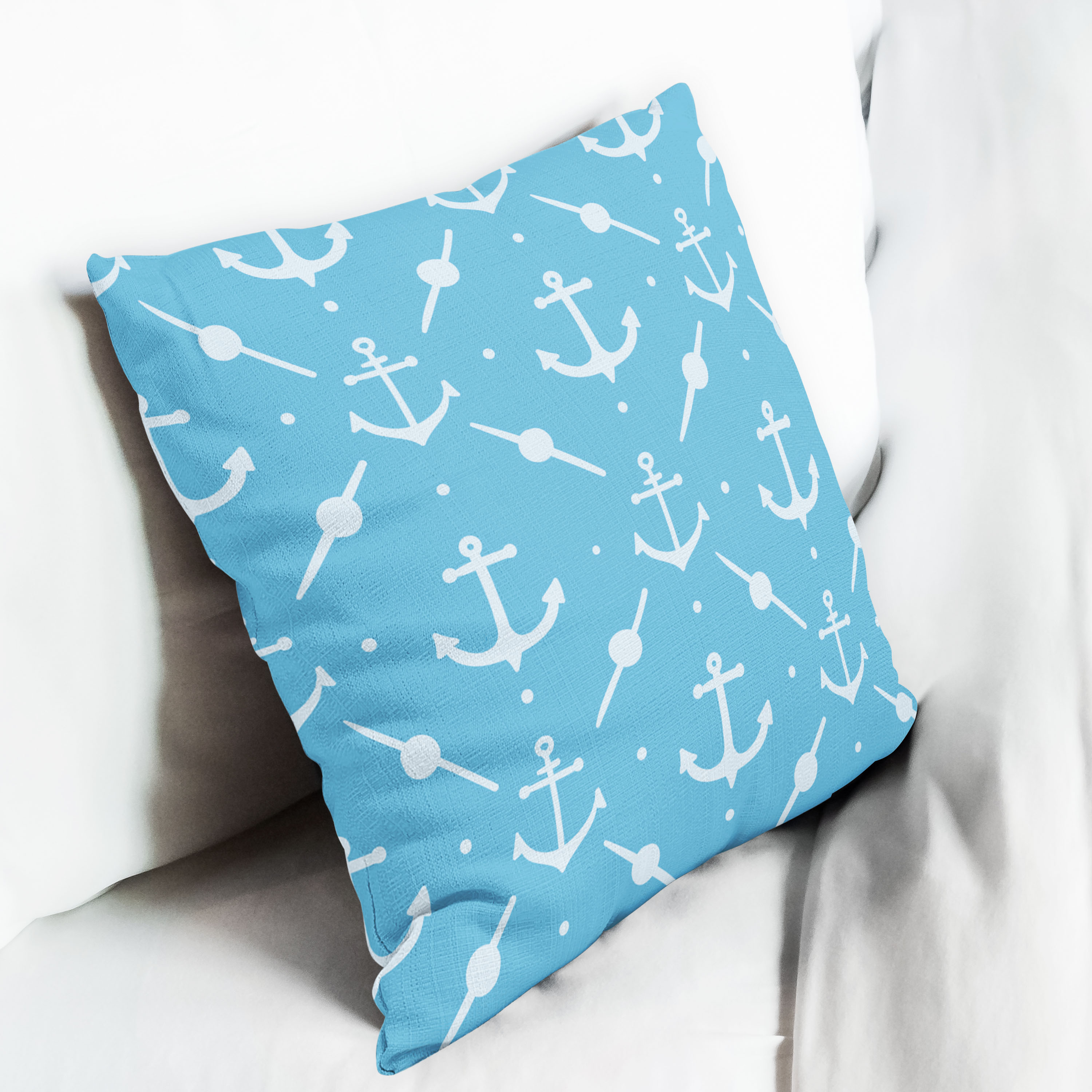 Red sofa with pillow and light lamp