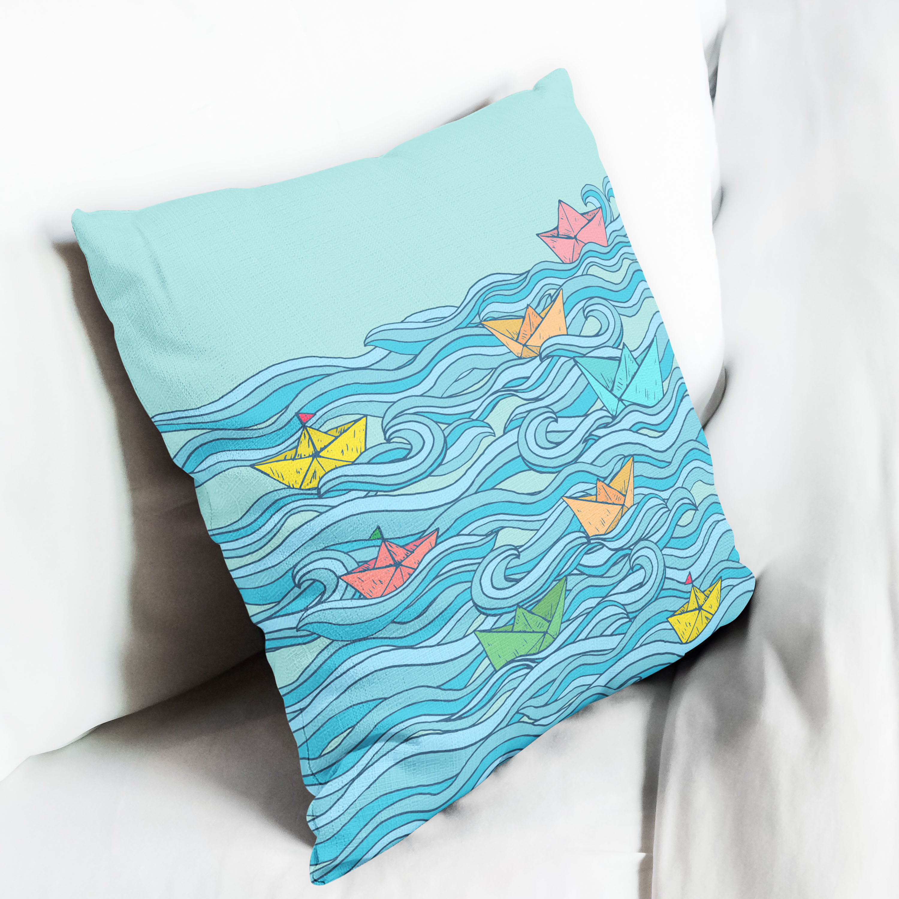 Red sofa with pillow and light lamp