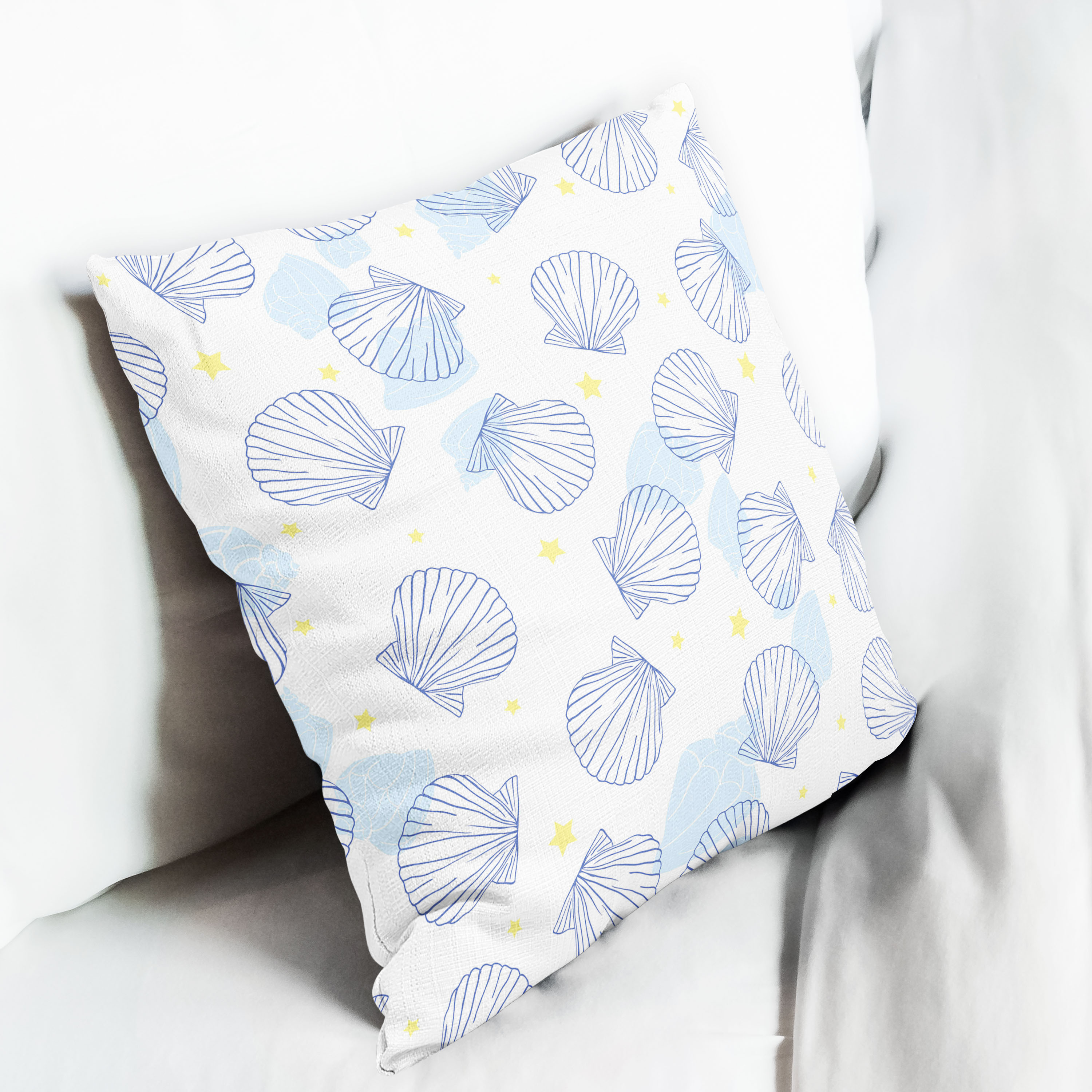 Red sofa with pillow and light lamp