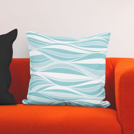 Red sofa with pillow and light lamp