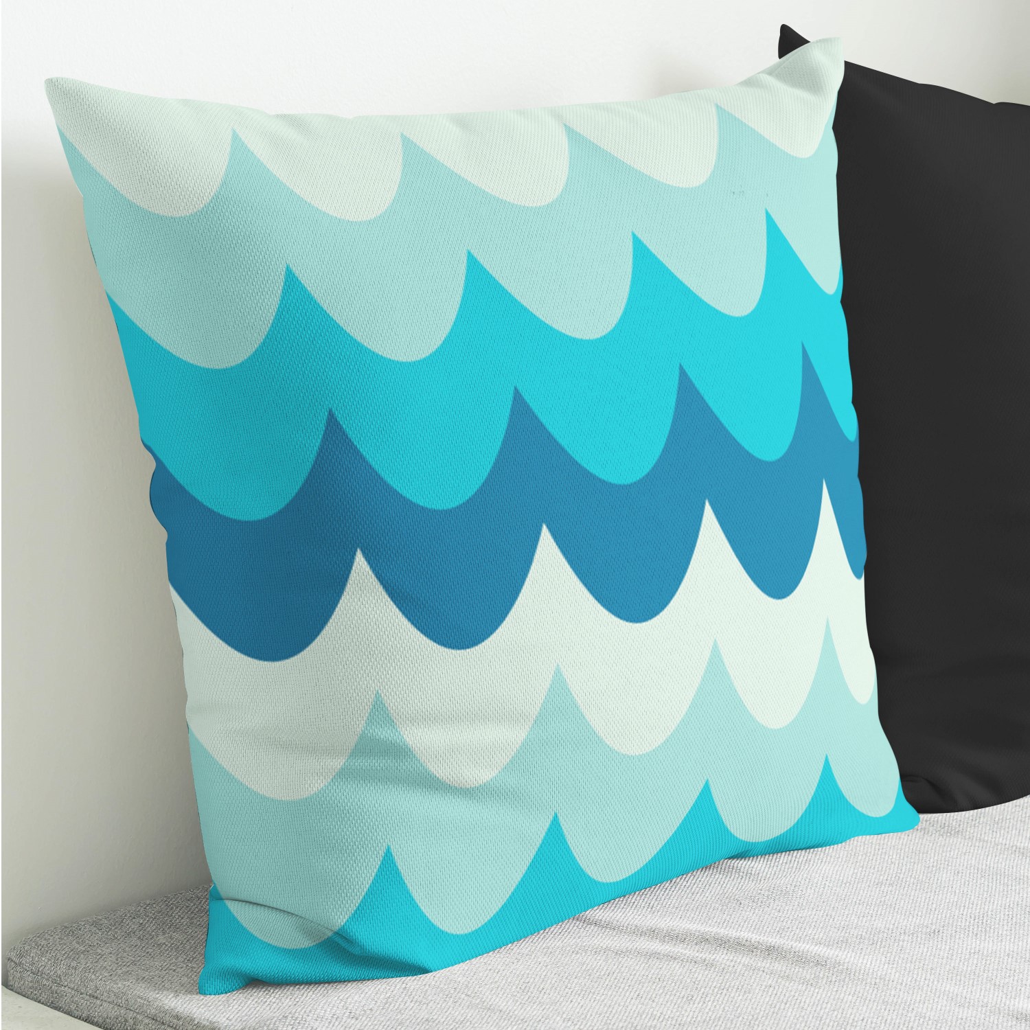 Red sofa with pillow and light lamp