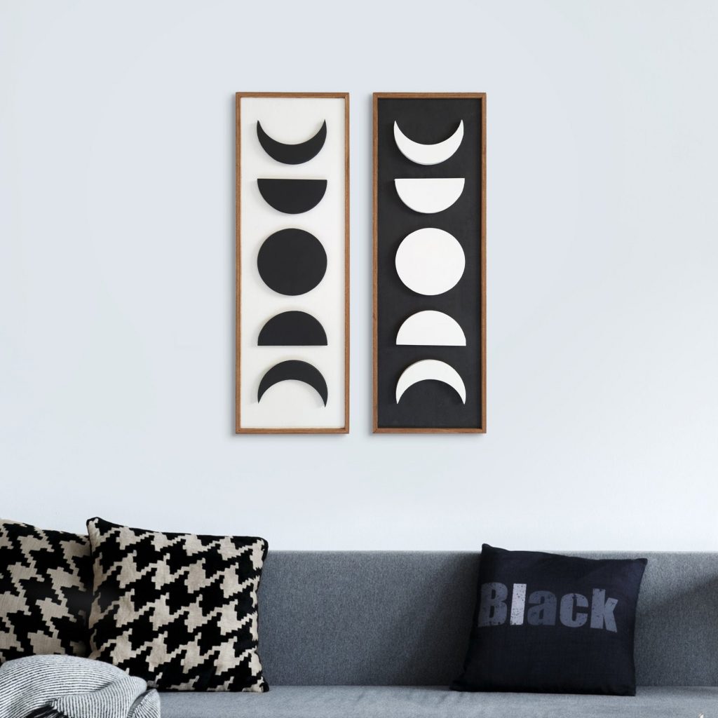 Sun Moon, 3d Wall Art, Modern Geometric Wood Wall Decor, Natural Rustic Wood Wall Art, Wood Wall Hanging, Birthday Gift, Minimalist Design