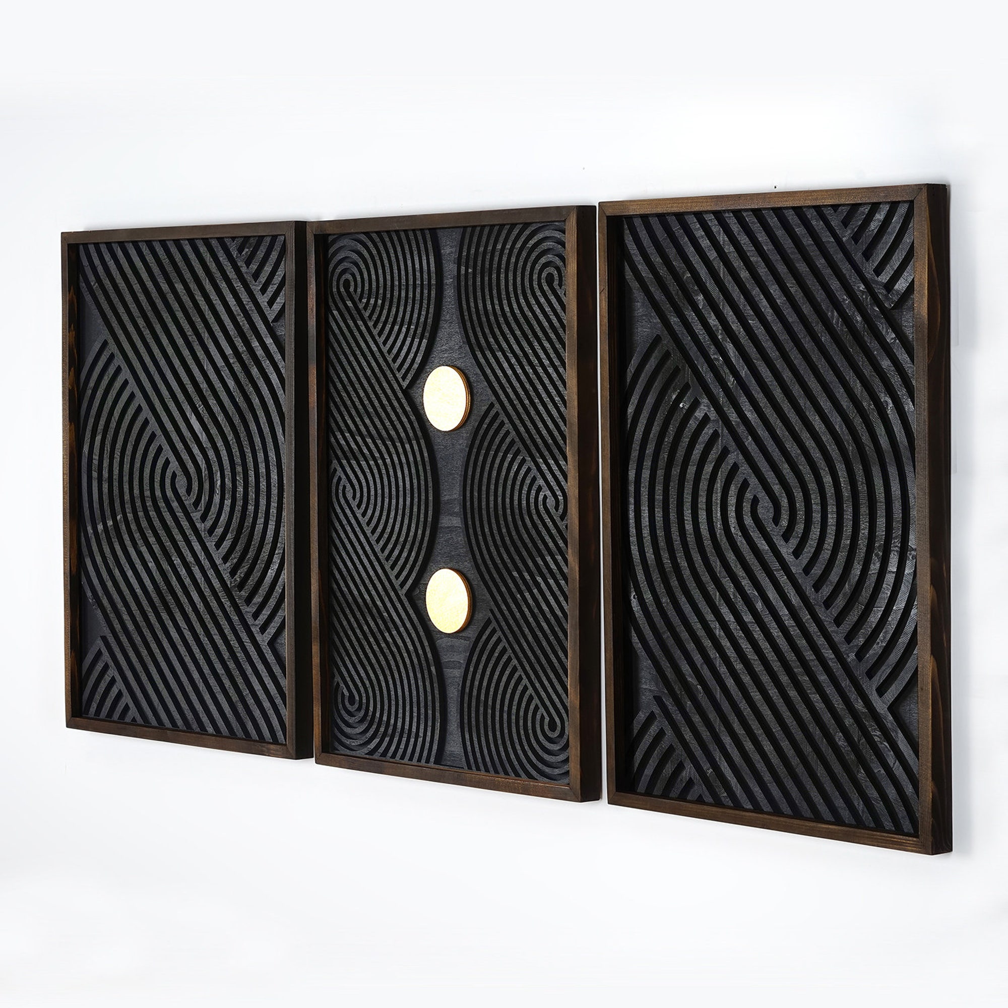 3 Set Wood Geometric Wall Art Set , Minimalist Wood Wall Art Set ,Modern Wood Wall Art,Bedroom Wall Art,Wood Wall Panels,Hanging Headboard,