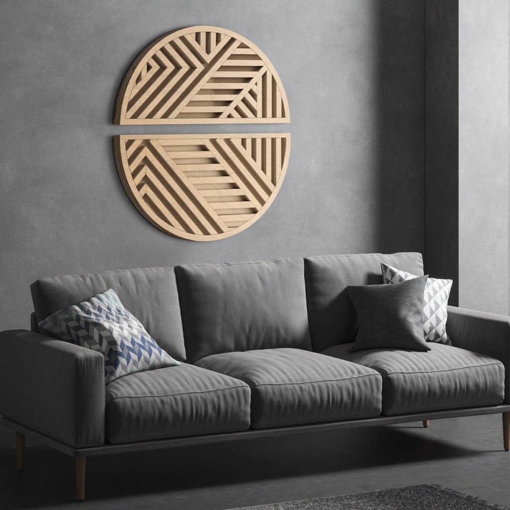 Round Wood Wall Art | Round wood art | Geometric Wood wall art |  Minimalist wood wall panels | Wood wall decor | Home decor
