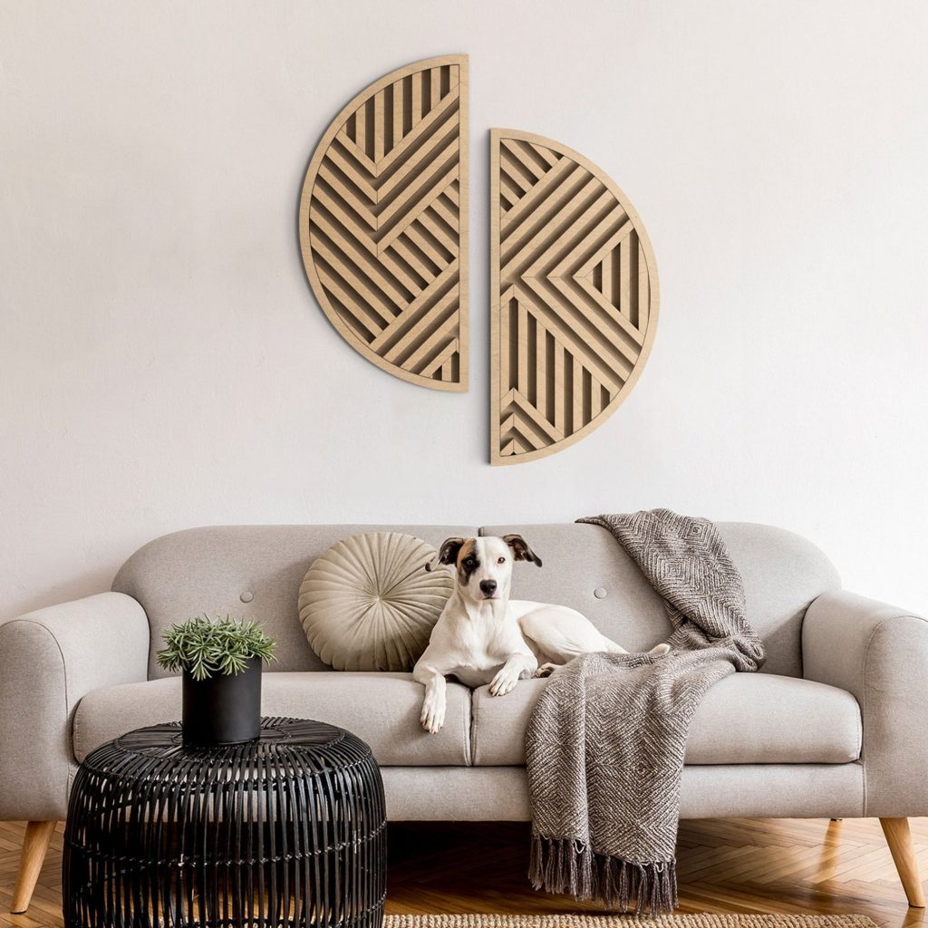 Modern Wood Wall Art | Geometric round wood art | Geometric Wooden wall art | Round wall art | Wood wall decor | Home decor