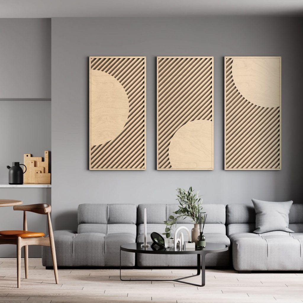 Geometric Wood Wall Art | Geometric Wall Wood Panels | Modern Wooden wall decor | Minimalist wall art | Home decor | Large Wood Wall art