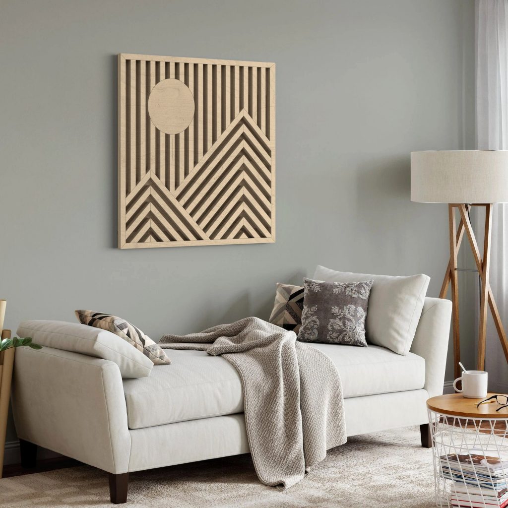 Modern Wood Wall Art | Mountains Wooden Wall Art | Modern wood wall art | Geometric Wood decor | Large Wood Wall art | Minimalist wall art