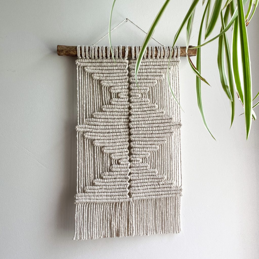 Boho Delight: Small Geometric Macrame Tapestry