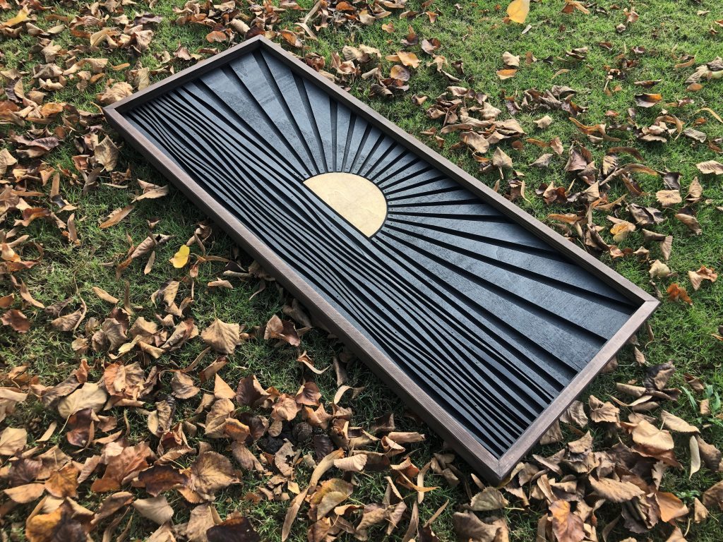 Boho Wood Wall Art, Wall Art Long Sun Wood Wall Decor Bedroom Wall