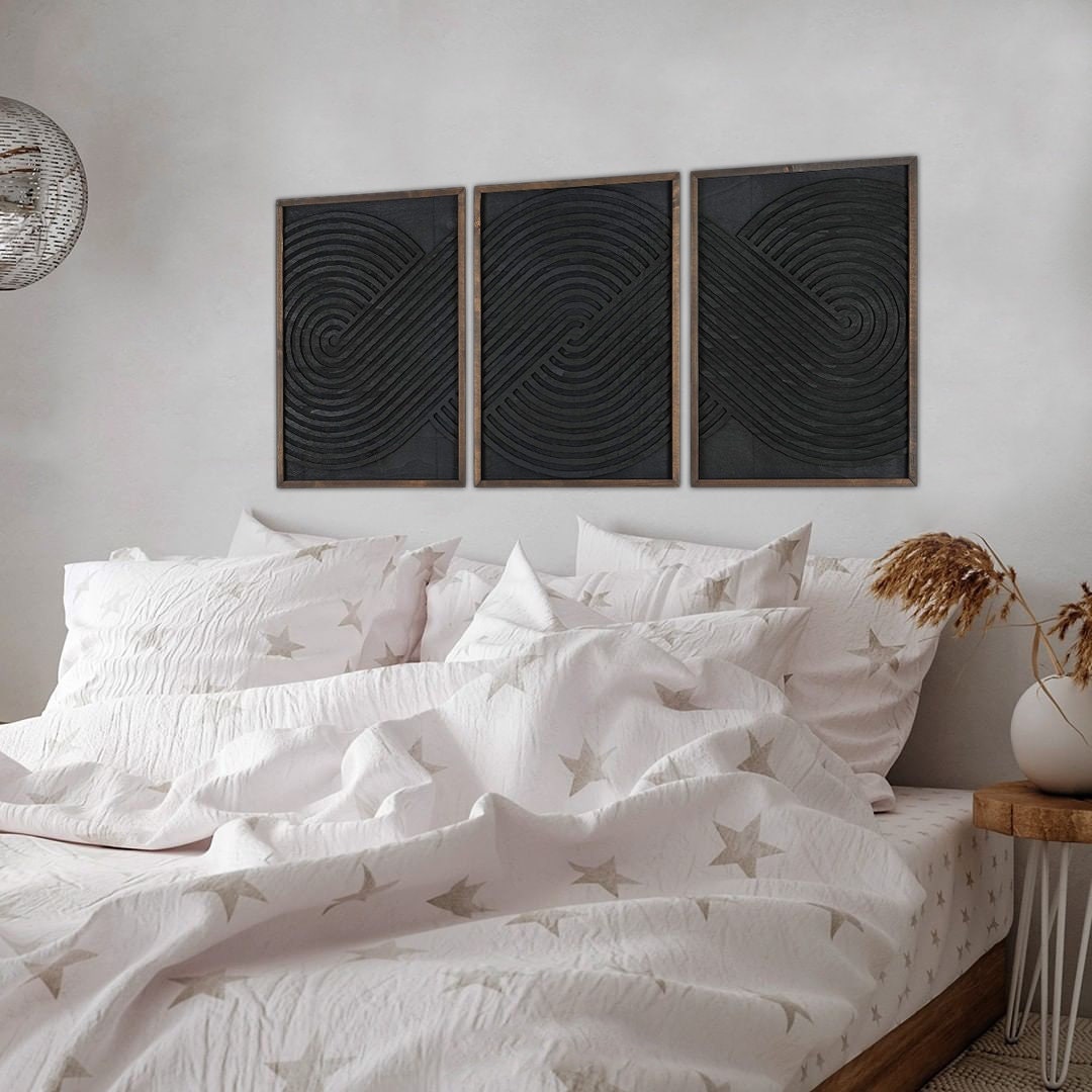 Large Geometric Wooden Wall Art Set ,Geometric Wooden Wall Art Set