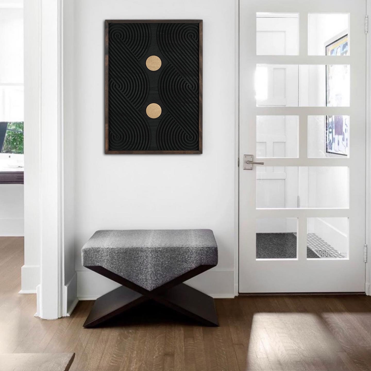 Minimalist Boho Geometric Wood Wall Art for Bedroom Decor Hanging