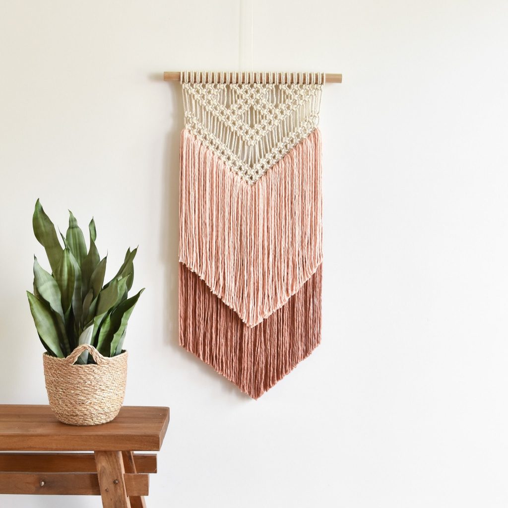 Blushing Pink Macrame Wall Hanging
