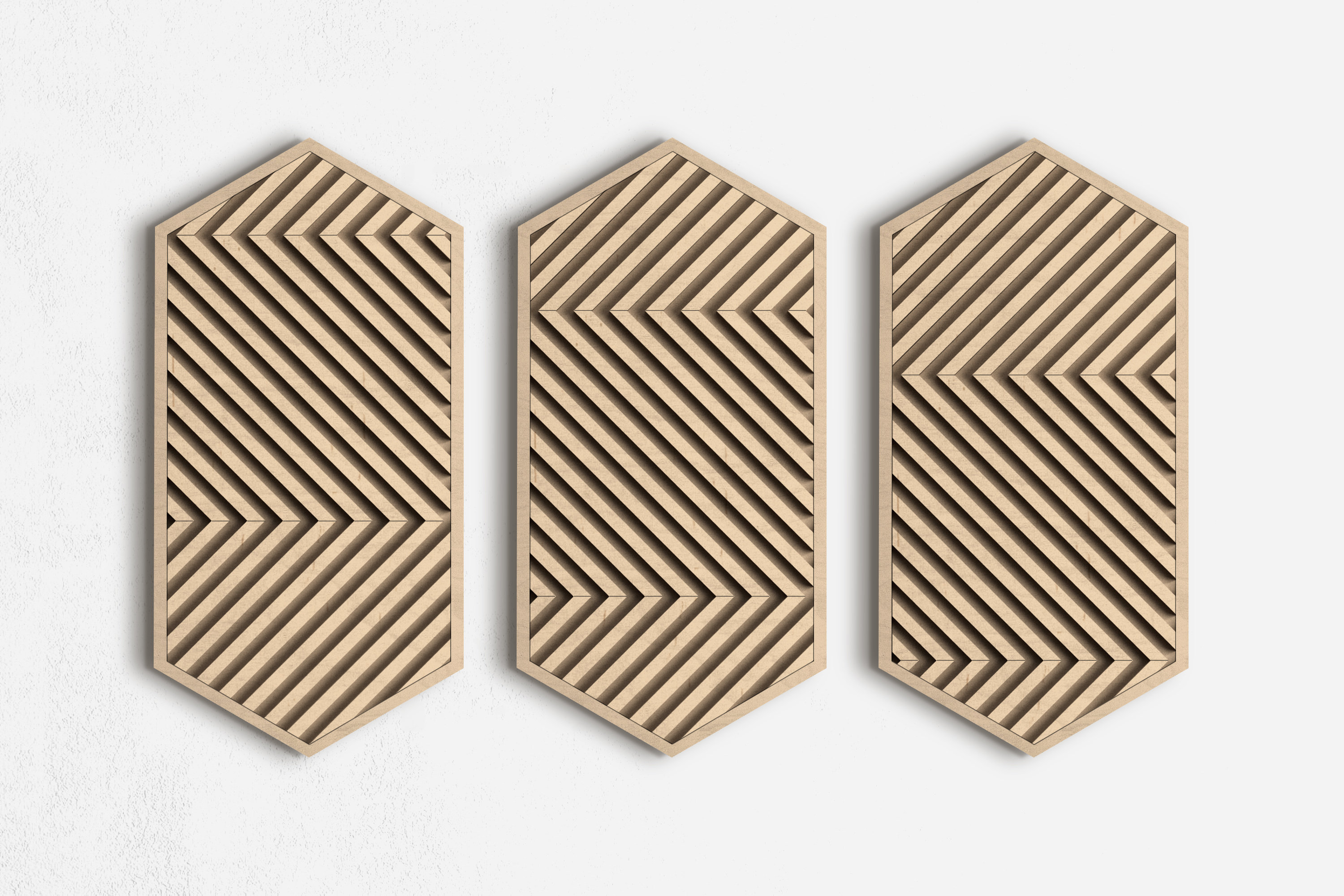 Modern Wood Wall Art Hexagon wall wood art Geometric Wood wall art