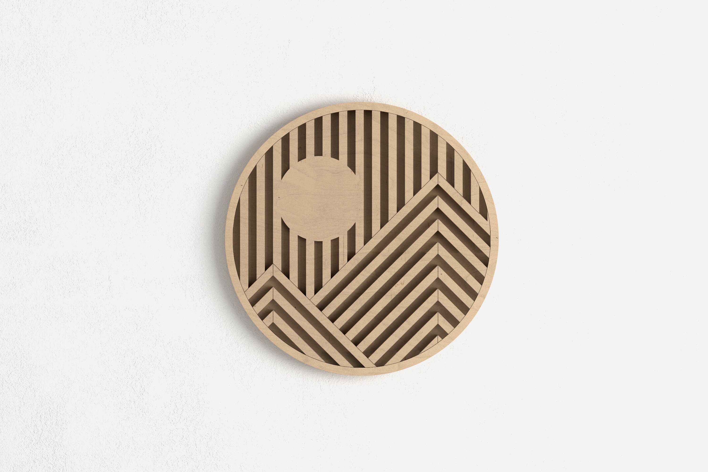 Mountains Wood Wall Art Geometric Wood Wall Art Modern wall art