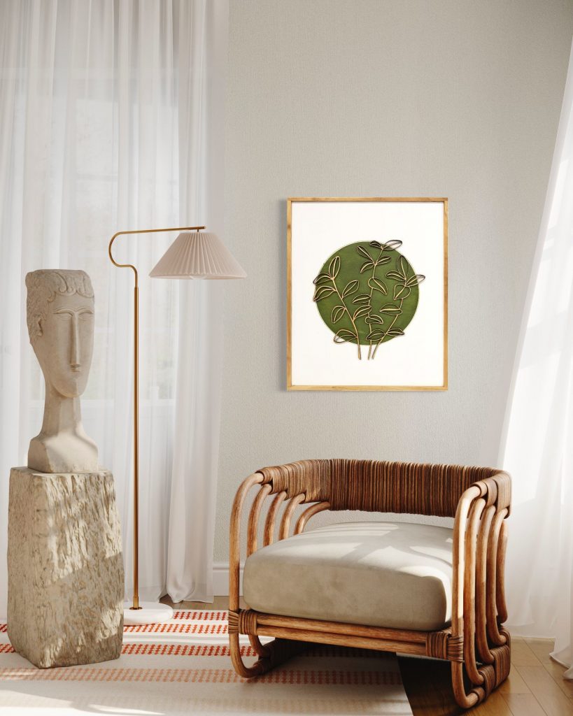 Boho Leaf Wood Wall Art: Botanical Wooden Wall Hanging for Living Room Decor