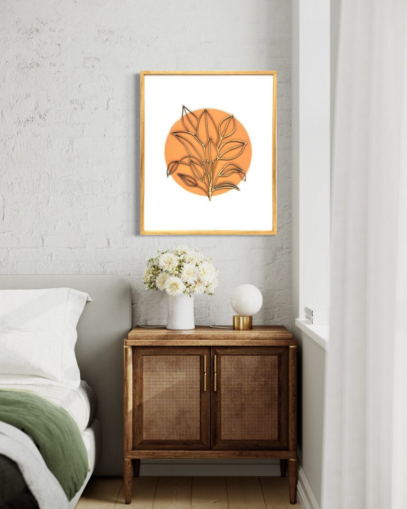 Boho Plant Wall Hanging | Minimalist Leaf Wood Art | Botanical Living Room Decor