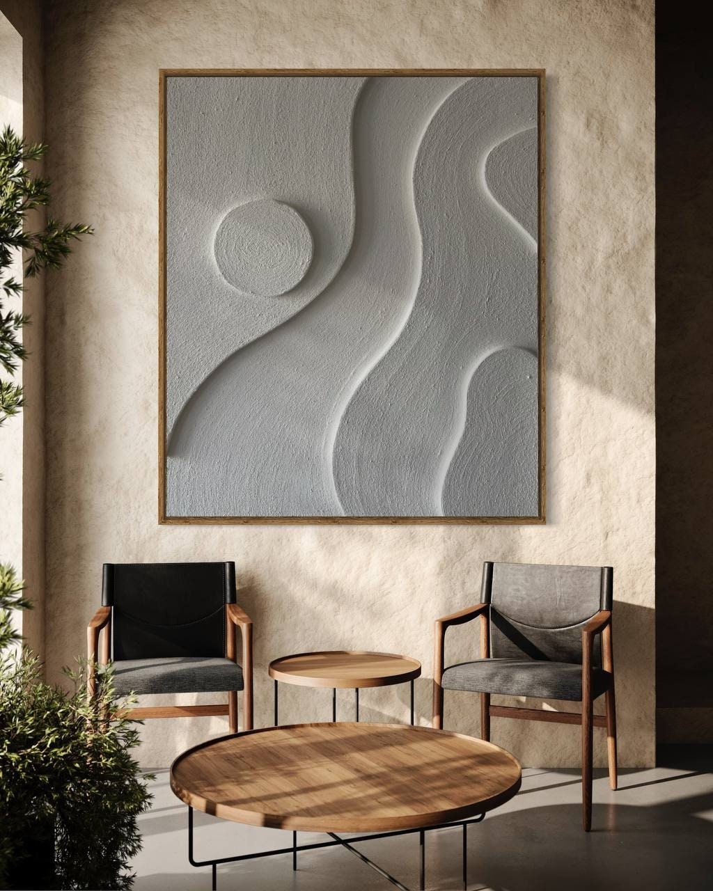 Midcentury Grandeur: Modern 3D Relief Sculpture for Home Wall Decor